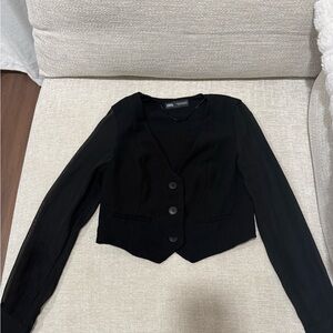 Zara Women's Black Button blouse
